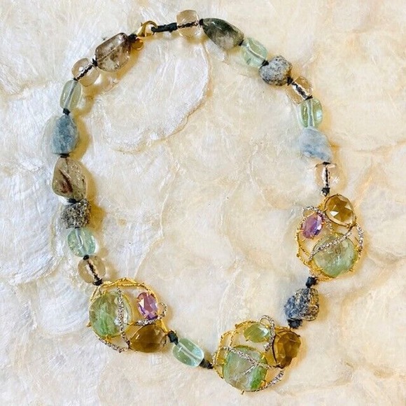 NWOT $1,025 Alexis Bittar Elements Maldivian Crystal Vine Statement Necklace - Picture 4 of 12